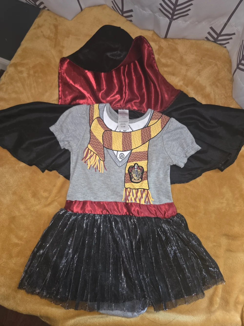 Girls Gryffindor-Inspired Witch Costume/ Dress in Red, Black, Yellow